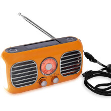 Radio retrò portatile. Radio CB portatili con power bank. Piccola radio da 4000 mAh con manovella, radio FM/AM/SW con ventola,