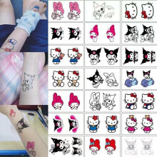 21 Adesivos Descartáveis Sanrio Hello Kitty - Desenhos Animados Fofos da My Melody e Kuromi - Presentes Incríveis para Meninas e Crianças -