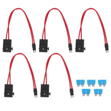 Mini porte-fusibles robuste pour voiture, 20 A, 16 AWG, avec 5 fusibles, compatible ATM - Pieds de 9,1 mm de long pour automobile et marine