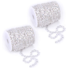 200 Fuß lange Kristallperlenrolle, schillernde Perlenkette für Hochzeiten, Partydekorationen und Bastelprojekte