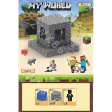 Minecraft Mini-Figuren-Kart DIY Magnetspielzeug Minecraft Dungeons Cartoon-Welt Modellierer Kreatives Spielzeug für Kinder Geschenke T053-76PCS