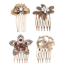 Peineta para el cabello, peinetas, accesorios elegantes, pinzas decorativas francesas con diamantes de imitación, accesorio de flor nupcial, perla