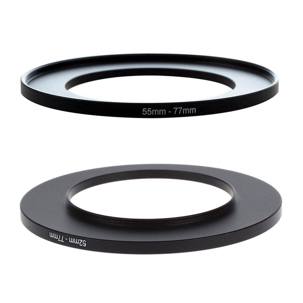 2 Pcs Aluminum Step Up Filter Ring Adapter For Camera:52mm-77Mm & 55Mm-77Mm 9389440585140