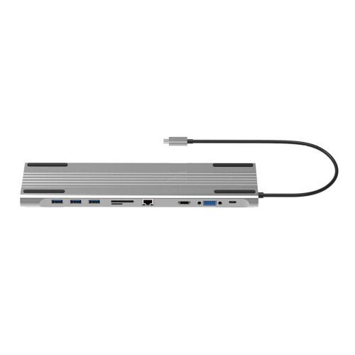 Σταθμοί σύνδεσης 10in1USB3.0Hub για θύρα βίντεο Type-C VGA4K RJ45 συμβατό με βάση επέκτασης SD