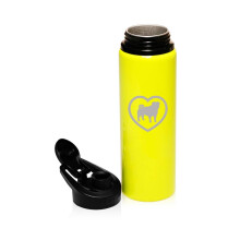 25oz Aluminium-Sport-Trinkflasche mit Mopsherz (Gelb)