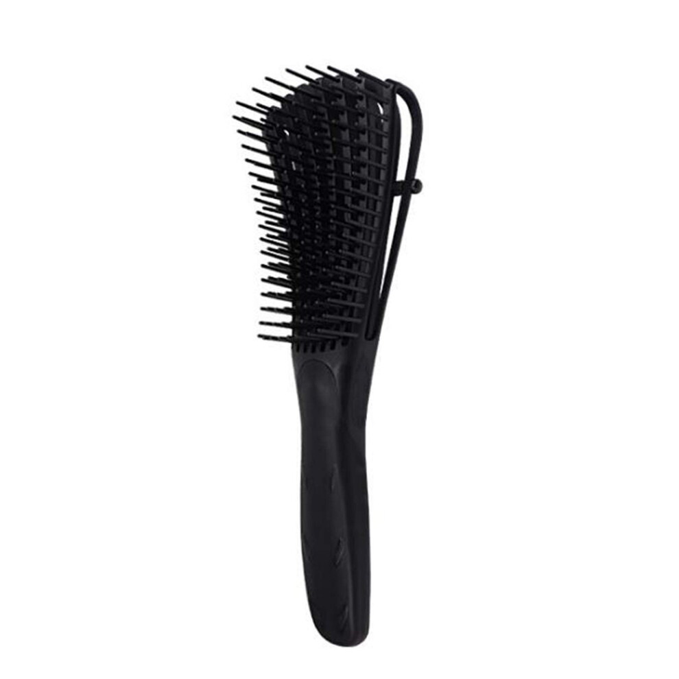 Black Detangling Hair Brush With Adjustable Comb Teeth For Wet And Dry Curly Or Straight Hair