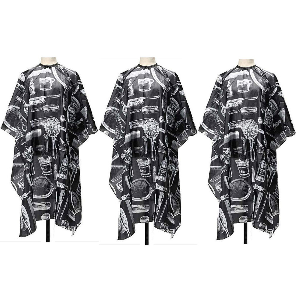 Professional Hair Cutting Cape for Adults, Waterproof Salon Cape with Snap Closure, 3 Pack, Beige