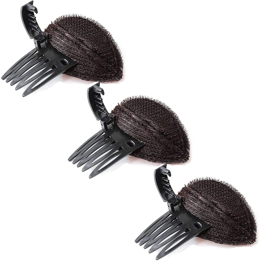 Hair Volume Insert Set with Comb, Brown Invisible Puff Cushion for Instant Hair Lift, 3PCS for Women