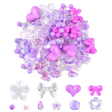 DIY Jewelry Making Kit with Butterfly Glass Cabochons, Flower, Bowknot, Teardrop, Heart & Round Beads, Acrylic Frames & Caps