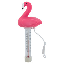 U.S. Pool Supply Floating Flamingo Thermometer, compatible with pools & spas - Easy read, up to 120F/50C, fun pink design with tether