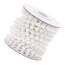 Faux Pearl Bead Garland Roll for Wedding Decoration, Jewelry Making and Christmas Tree Decor