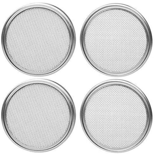 4-pack stainless steel sprouting jar lid kit for excellent ventilation 2