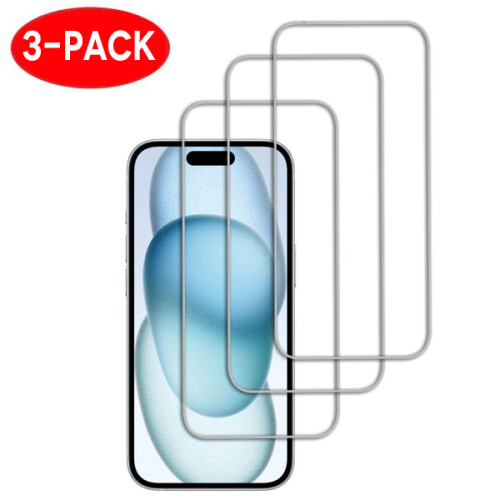 Συσκευασία 3 τεμαχίων - συμβατή με το iPhone15 Προστατευτικό οθόνης από σκληρυμένο