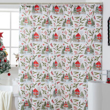 Kerstdouchegordijn 71x71 inch, kerstboom- en sneeuwvlokkenpatroon, badkamerdecoratie voor douche, slaapkamer, winterse kerst, wasbare, duurzame stof