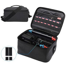 Custodia da trasporto, custodia Switch da viaggio, borsa portaoggetti portatile in nylon per uomo, verde, rosso e nero