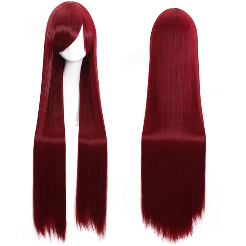 Unisex Cosplay Wig Straight 80Cm With Bangs Long Synthetic Layered Style For Anime Hz063a12