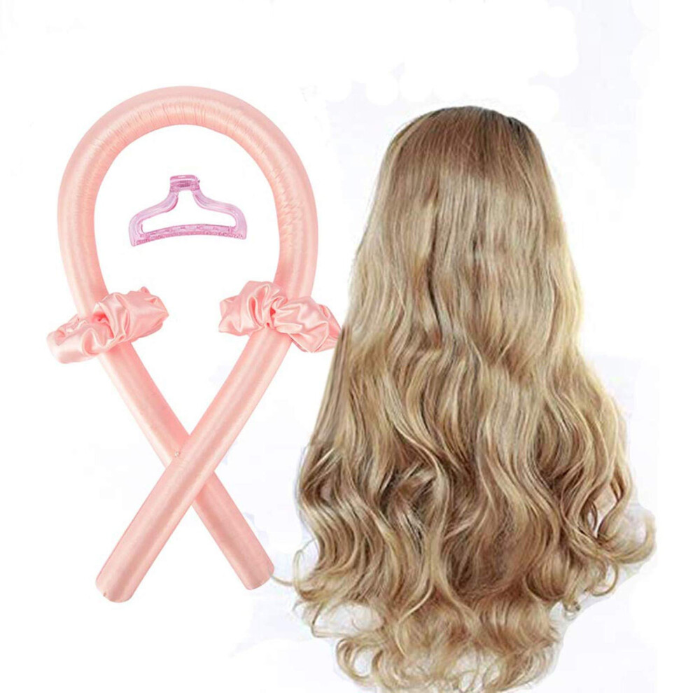 Black Heatless Curling Rod Headband Silk No Heat Hair Curlers Overnight Spiral Curls Kit For Long Hair