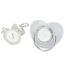 Succhietto in silicone con lettere da A a Z, senza BPA, adatto per bambini di 6-18 mesi, misura S