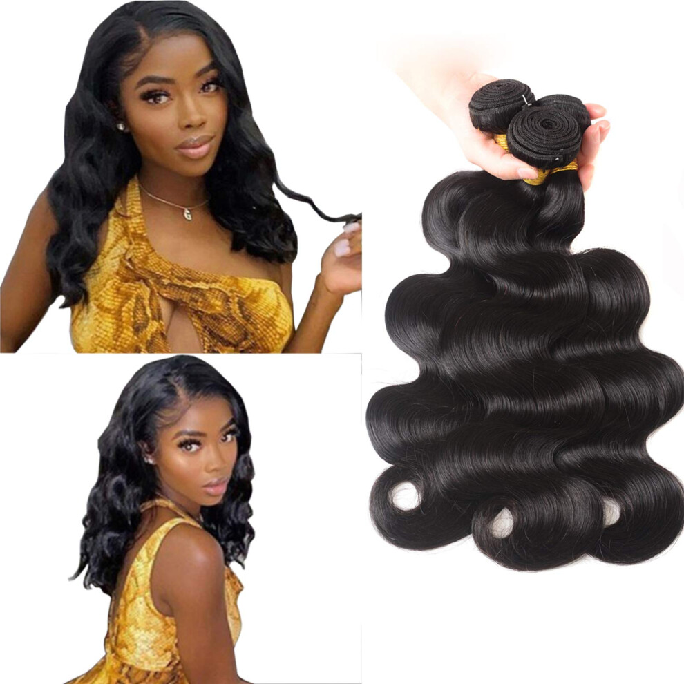 Unisex Brazilian Body Wave Hair Bundles Virgin Remy Human Hair Extensions 300G 26 28 30 Inches