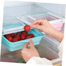 Schubladen-Kühlschrank-Aufbewahrungsbox, durchsichtige Kunststoff-Organizer-Behälter, quadratisches Gemüsefach, Kühlschrankablage, grün