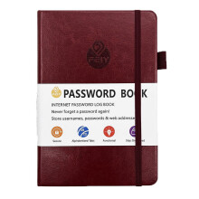 Elegant Password Book with Alphabetical Tabs - Hardcover 5.2"x7.6" Keeper for Website Logins, Notes & Back Pocket Organizer