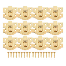 40Pcs Golden Metal Hasp Latches for Wooden Boxes Vintage Lock Hardware