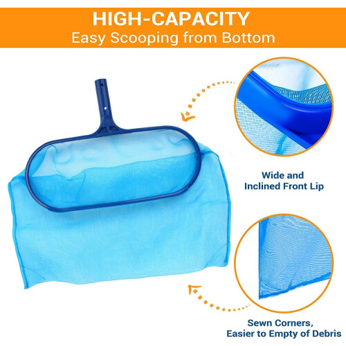 2pcs Pool Leaf Skimmer Surface Net Plastic Handle Swimming Pool Spa w/Magnet 1