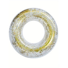 Hot sale new transparent swimming ring with sequins for adults and children inflatable water accessories thickened PVC swimming ring #70cm gold
