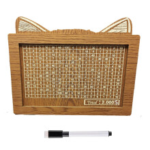 Yakbaofuo Ornaments Box With Counter Furniture Quality Counter Wooden Saving Jar Wooden Handicrafts Display Christmas Halloween Desktop Decorations