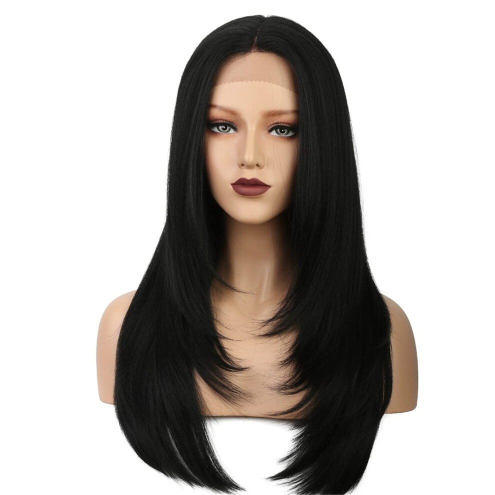 Lace Front Wig Human Hair Deep Wave 150 Density Glueless Medium Brown Natural Hairline