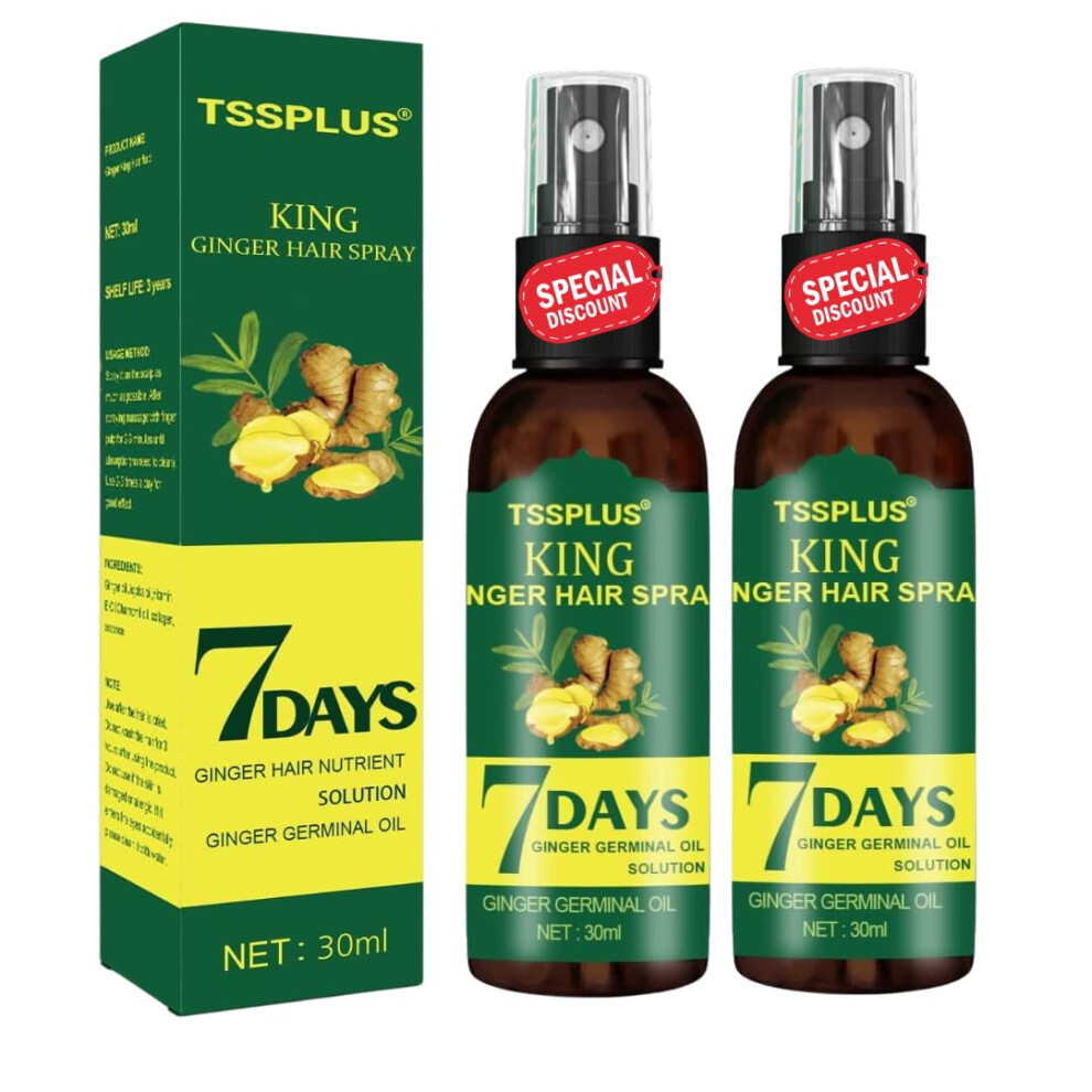 Hair Growth Serum and Anti Hair Loss Ginger Spray, Scalp Treatment for Thinning Hair 30ml Pack of 2