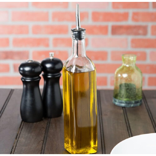 Σετ Soro Essentials με 2 γυάλινα τετράγωνα δοχεία κουζίνας των 16oz με δοχείο ροής από 1