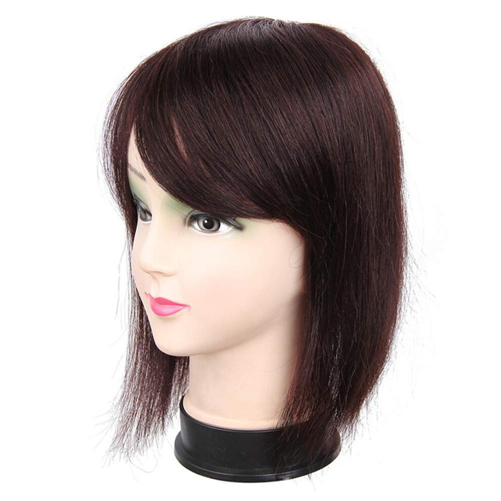 Unisex 12 Inch Mono Base Remy Human Hair Topper Clip In Hairpiece For Thinning Hair And Volume