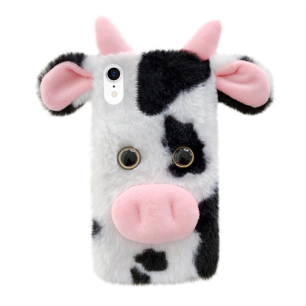 Eease 1Pc Fluffy Plush Cow Mobile Phone Case Protector Compatible With Iphone Xr 9482828410727
