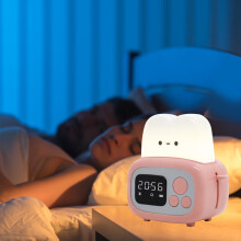 Ofertas del Cyber Monday 2024: Tostadora despertador Viflosae con temporizador de apagado, recargable por USB, luz nocturna LED regulable.