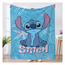 Roztomilé kreslené deky Stitch Super teplé měkké plyšové lehké fleecové flanelové deky zimní deka na pohovku pro dospělé, chlapce,