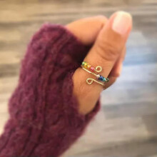RSAMD Til Min Datter - Drive Away Your Anxiety Rainbow Perles Fidget Ring Fødselsdagsgave - Guld