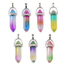 Guangmc7pc Hex Natuurkristal Hanger voor DIY Oorbellen Ketting