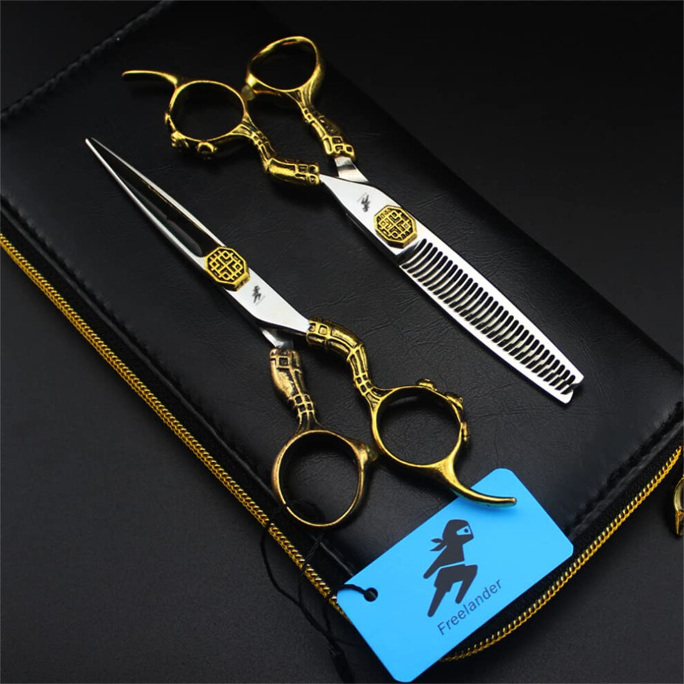 Professional 6.0 Inch Hairdressing Scissors Set, Hair Cutting and Thinning Shears for Salon and Home