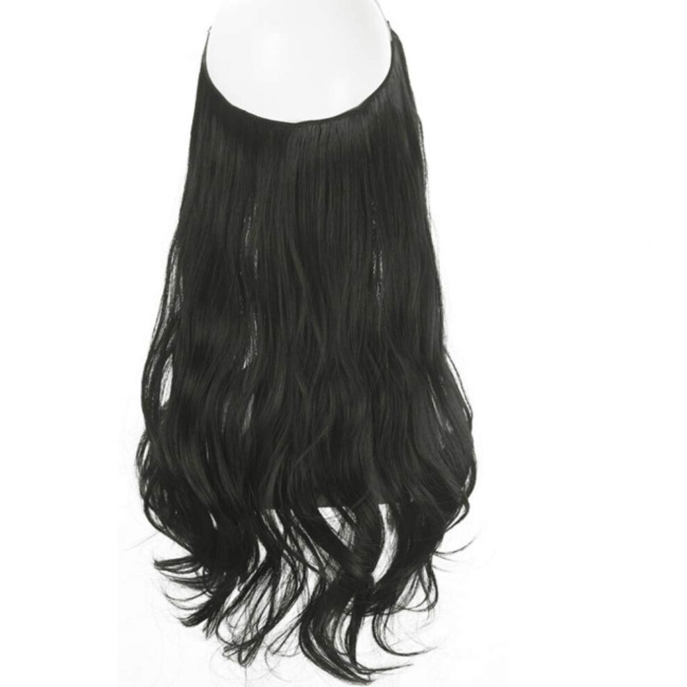 Invisible Wire Hair Extensions Natural Wave Synthetic Hair Piece Ombre 12 Inches 7#