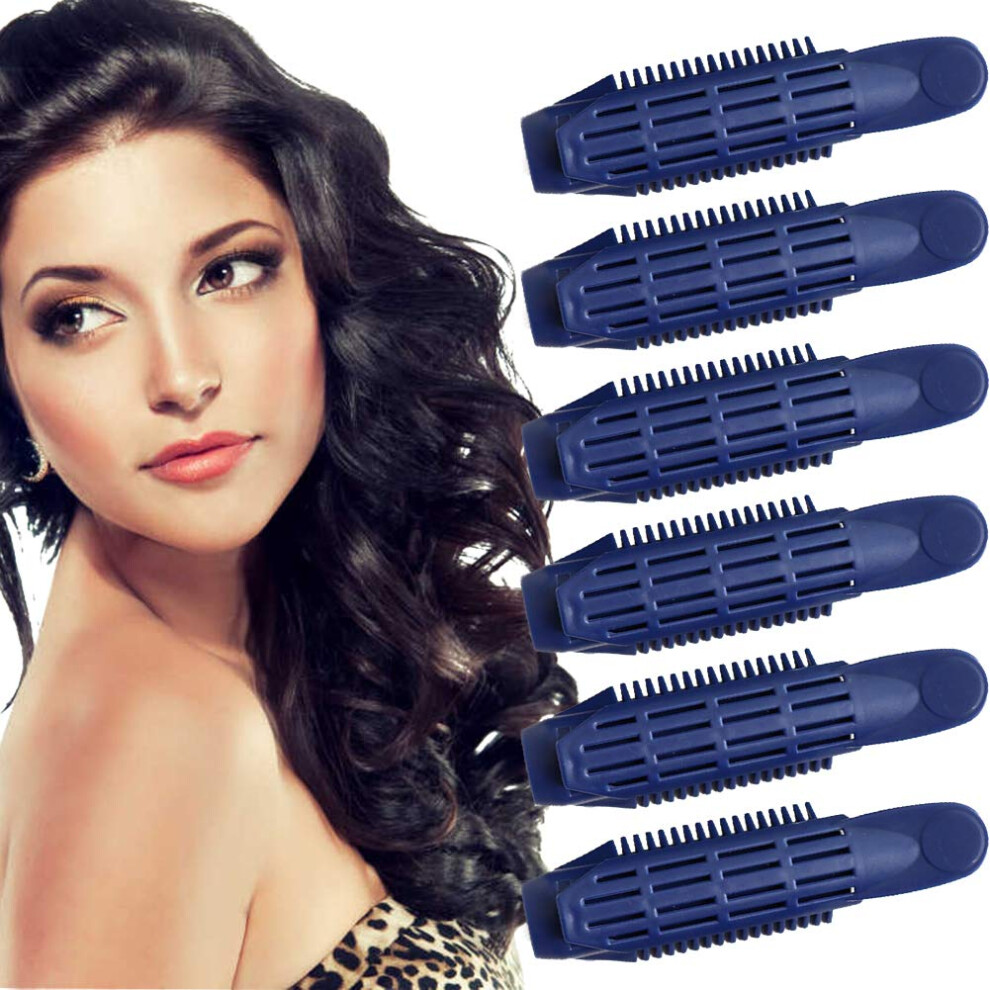 Blue Hair Volumizing Clips Self Grip Root Lift Hair Rollers Instant Volume Styling Tool 6Pcs