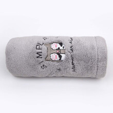 Microfiber Hair Towel Wrap with Button, Quick Dry Turban for Women, Super Absorbent Gray Cap