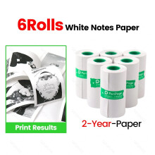 58mm Mini Photo Printer Paper Rolls Thermal Paper 57x30MM White Color Gift DIY Sticker Label Receipt Bill for Peripage A6 A8 P1 2 Year Paper 6Rolls