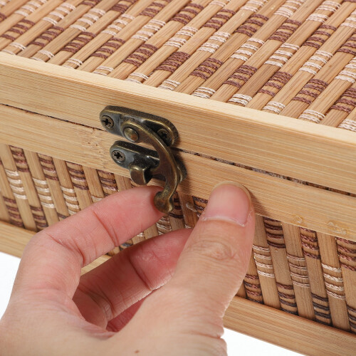 Bamboo Bread Storage Bin Chinese Style Bamboo Woven Pastries Gift Packing Case 1