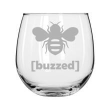 Wine Glass for Red or White Wine Buzzed Bee (16 oz Stemless)