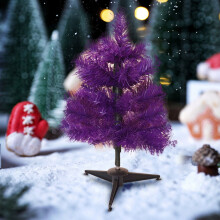 XUNRYAN Mini Artificial Christmas Tree Decor - Purple Pine Tree Ornament for Fireplace, Window Display & DIY Xmas Decor (Compatible with Holiday