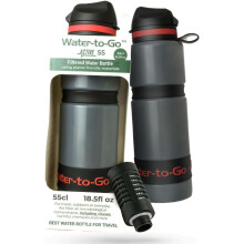 (25oz/75cl Filtered Water Bottle with 3-in-1 Purifier Filter, BPA-free Water Purifier Bottle for Travel, Hiking, Camping, Survival & Emergencies