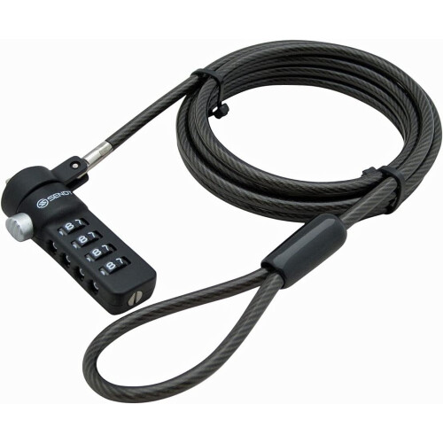 Black Notebook/Laptop Combination Lock Security Cable