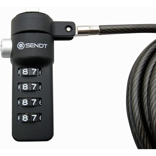 Black Notebook/Laptop Combination Lock Security Cable 1