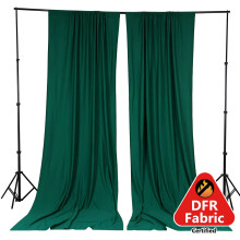 Efavormart 2 Pack | Hunter Emerald Green Fire Retardant Scuba Polyester Curtain Panel Backdrops Wrinkle Free With Rod Pockets - 10ftx10ft